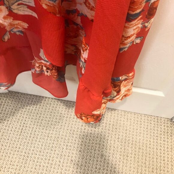 Mimi Chica orange floral off the shoulder maxi dress, size medium - Picture 6 of 14